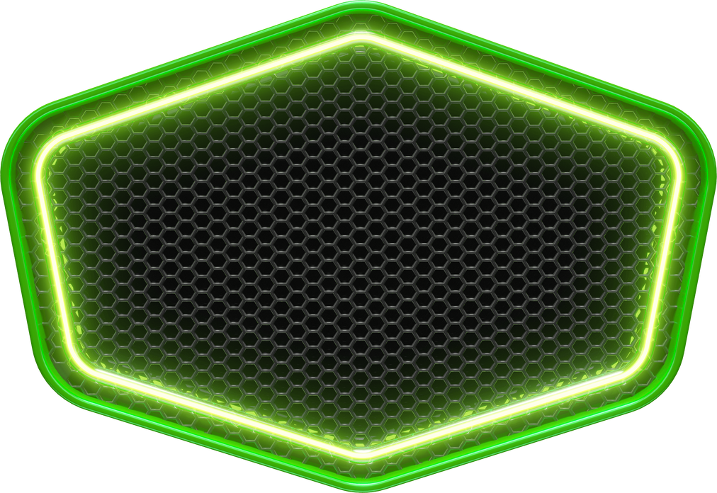 Frame with neon and grid 3d realistic render